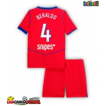 Camisa de Futebol Paris Saint-Germain Lucas Beraldo #4 Equipamento Alternativo Infantil 2025-26 Manga Curta (+ Calças curtas)